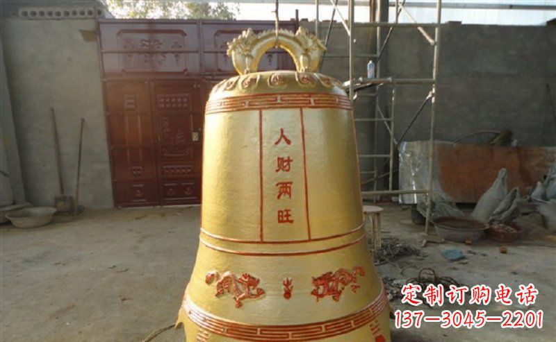 鹤壁寺庙铸铜钟雕塑