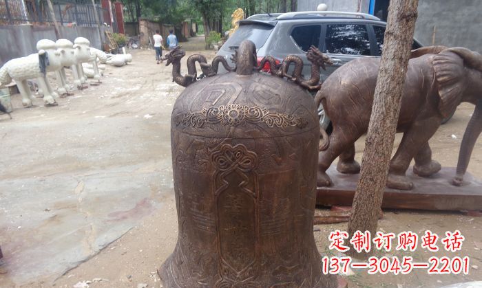 鹤壁寺庙铸铜钟铜雕 (3)