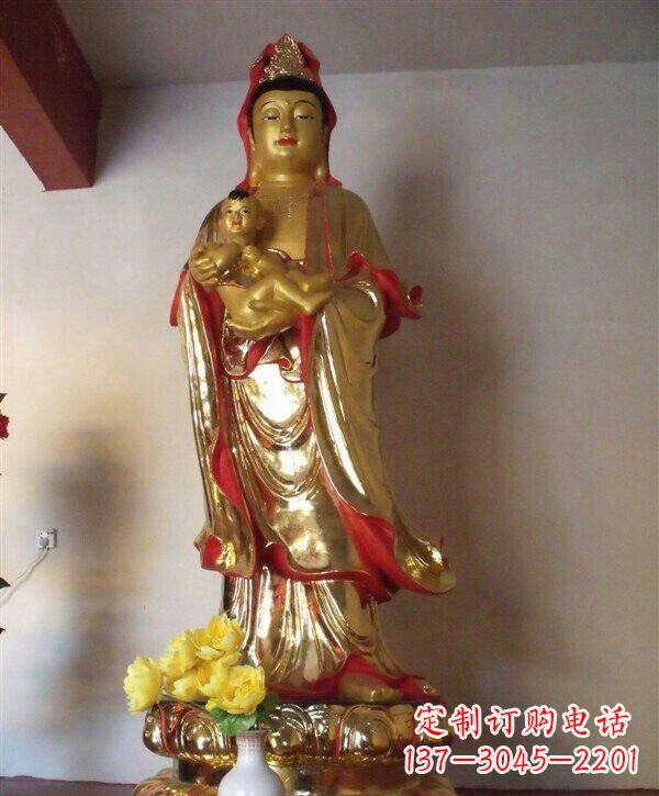 鹤壁送子观音铜雕 (2)