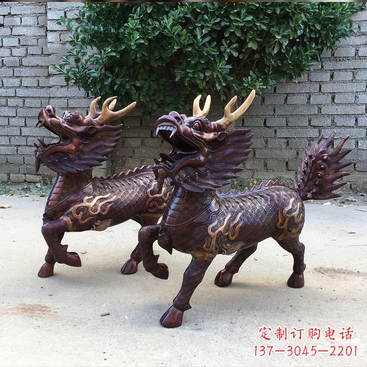 鹤壁送子麒麟铜雕塑