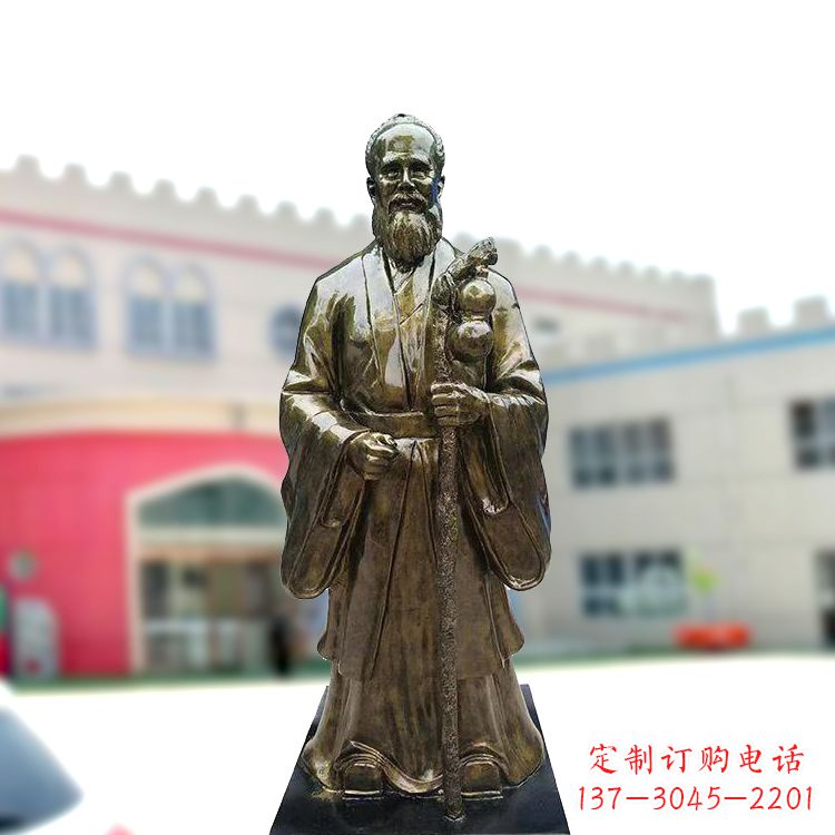 鹤壁孙思邈仿铜玻璃钢雕塑-医院著名医学人物雕像