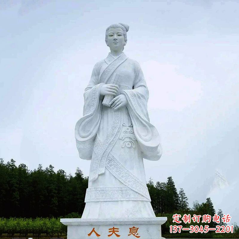 鹤壁桃花夫人息妫汉白玉雕塑-景区园林历史名人古代著名美女雕像
