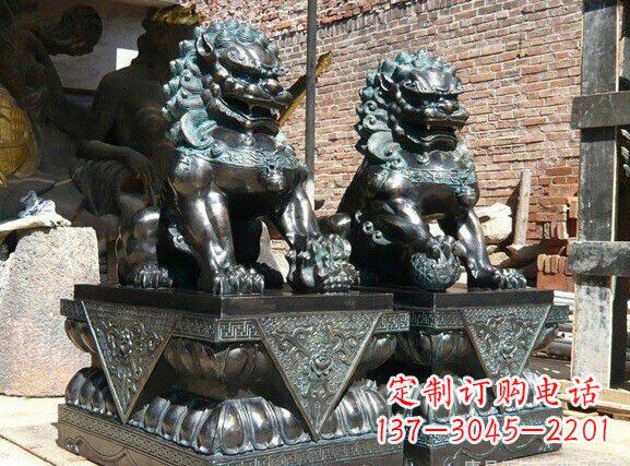 鹤壁天安门狮子铜雕塑