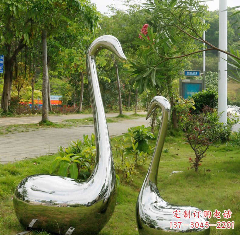 鹤壁天鹅抽象不锈钢雕塑