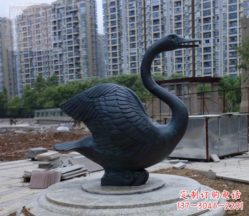鹤壁天鹅动物铜雕