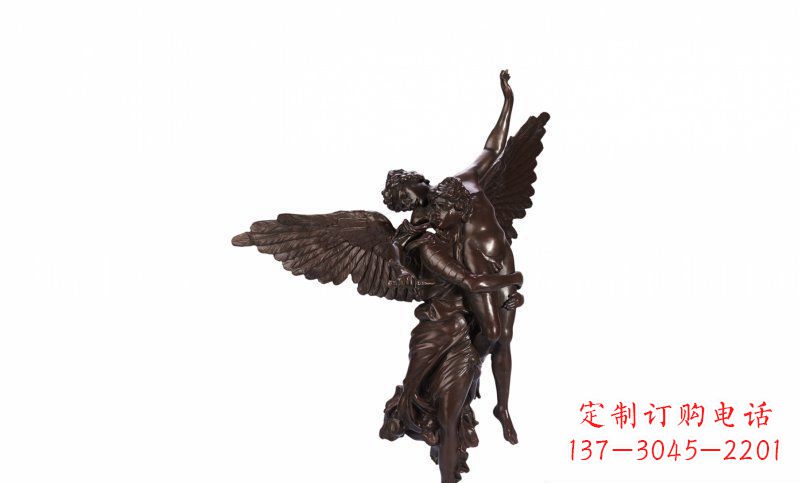 鹤壁天使玻璃钢仿铜人物雕塑