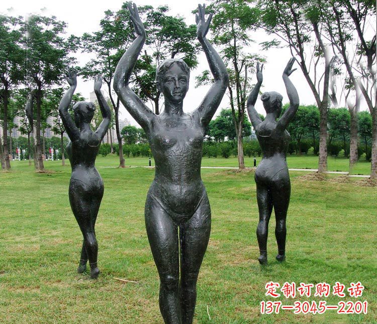 鹤壁跳芭蕾舞的女孩铜雕