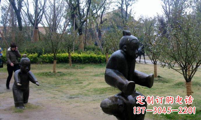 鹤壁跳山羊公园人物铜雕