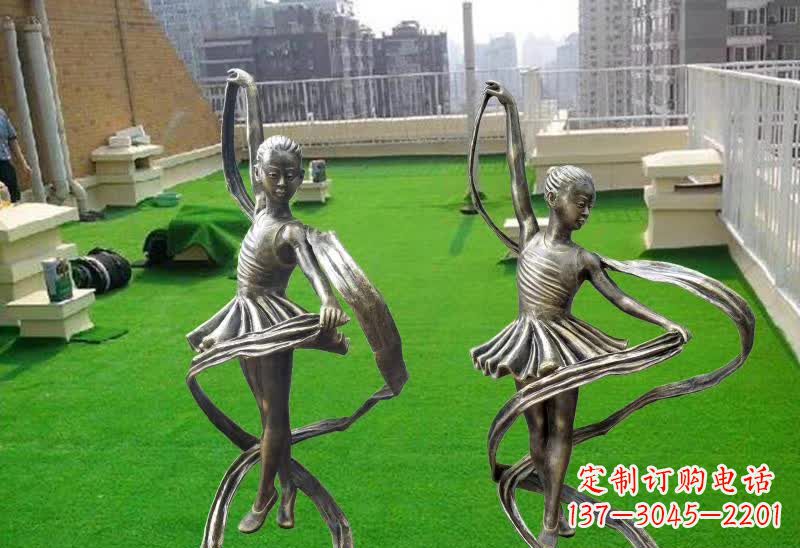 鹤壁跳舞的女孩铜雕