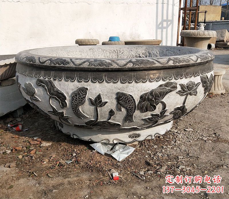 鹤壁庭院水缸景观石雕