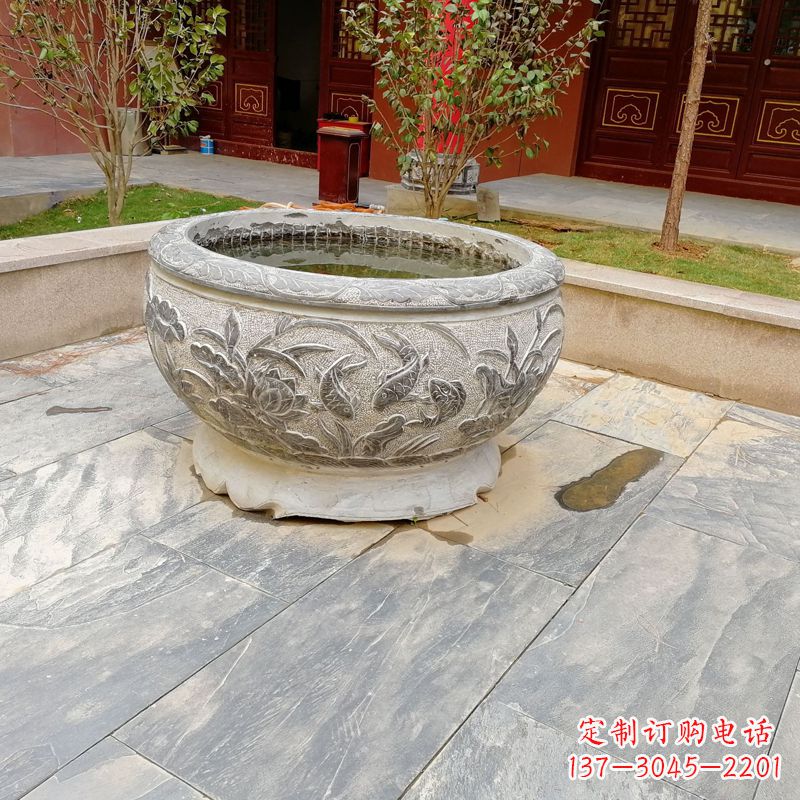 鹤壁庭院水缸石雕
