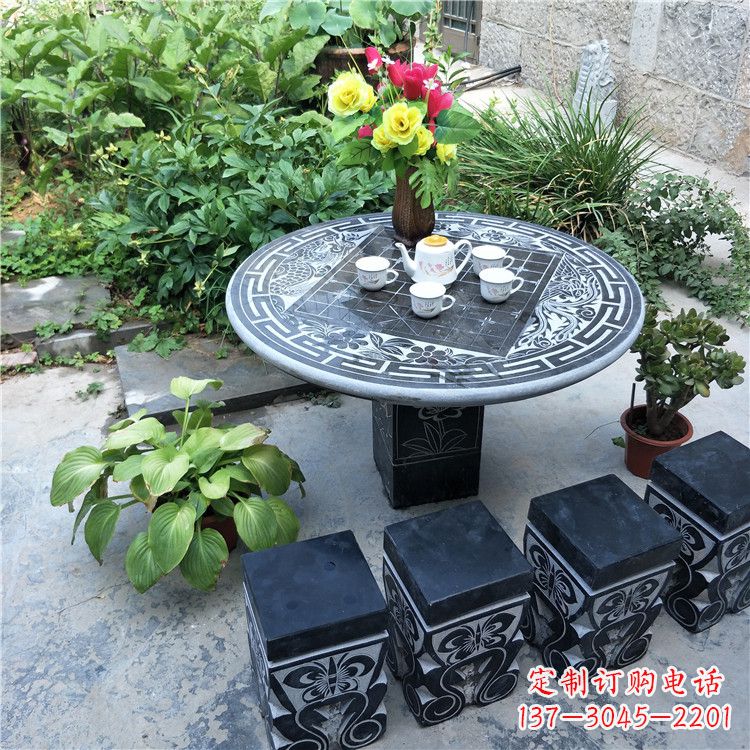 鹤壁庭院天然石桌凳