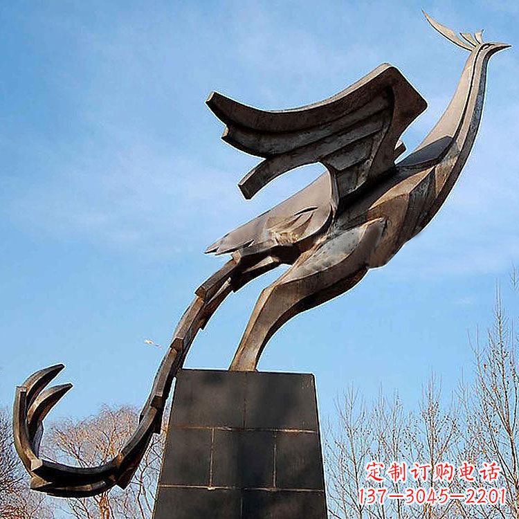 鹤壁铜雕百鸟之王凤凰景观雕塑