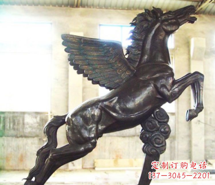 鹤壁铜雕奔跑飞马雕塑