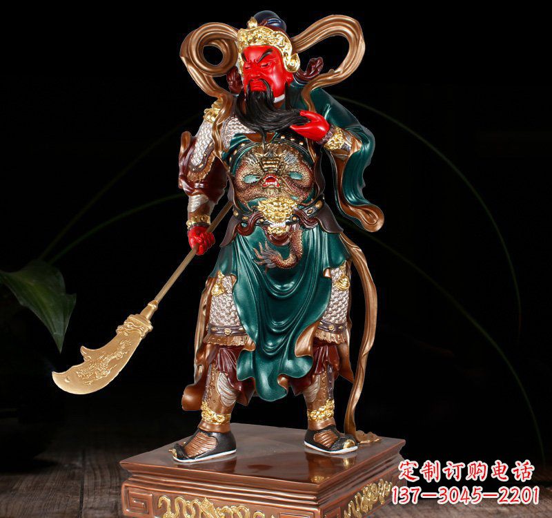 鹤壁铜雕彩绘关公