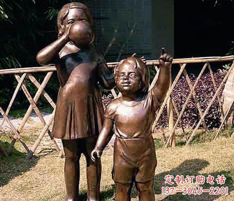 鹤壁铜雕吹气球儿童