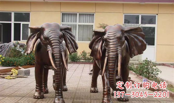 鹤壁铜雕大象公司门口动物雕塑