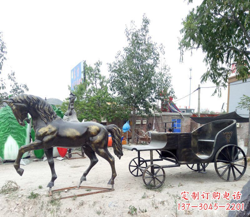 鹤壁铜雕古代战马景观摆件