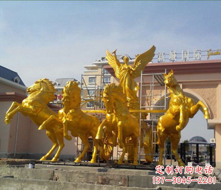 鹤壁铜雕广场阿波罗战马雕塑