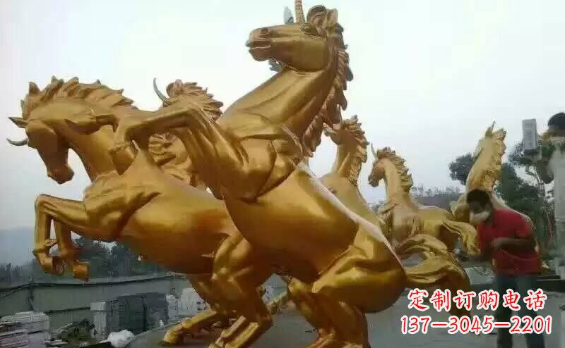 鹤壁铜雕广场飞马雕塑