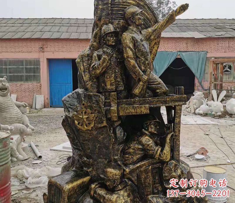 鹤壁铜雕广场解放战士雕塑