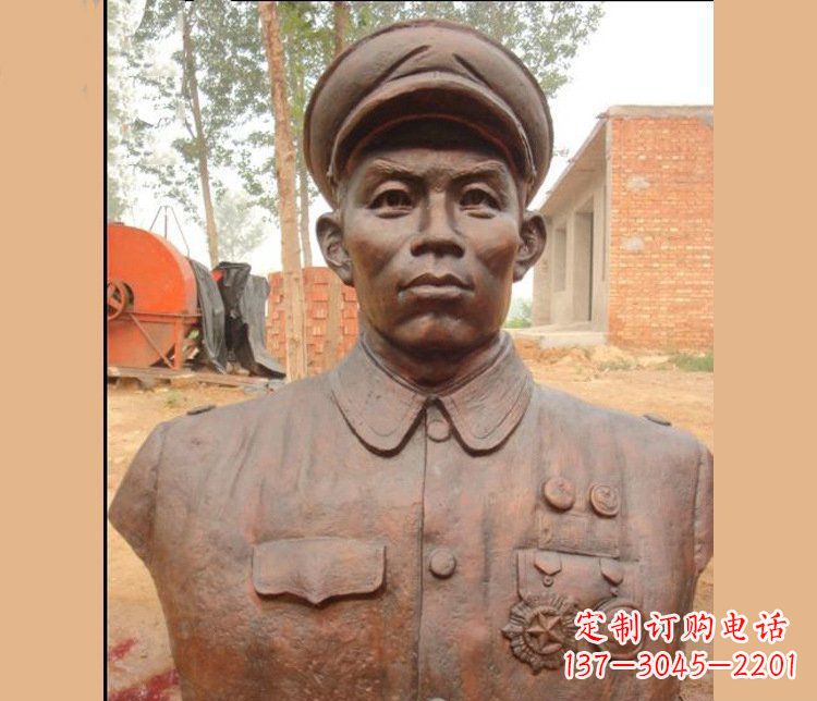 鹤壁铜雕广场军人胸像雕塑