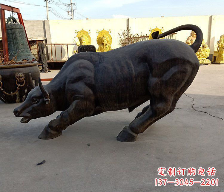鹤壁铜雕广场水牛动物雕塑 (2)