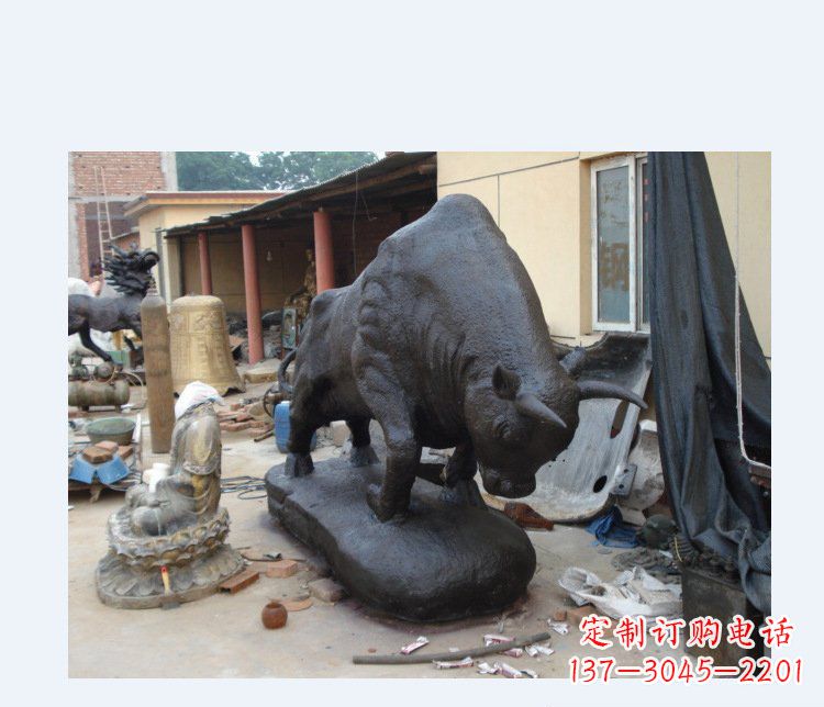 鹤壁铜雕广场水牛动物雕塑