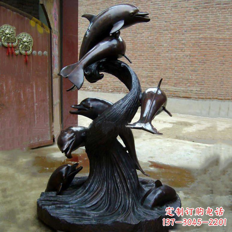 鹤壁铜雕海豚景观雕塑