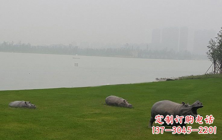 鹤壁铜雕河马公园动物雕塑