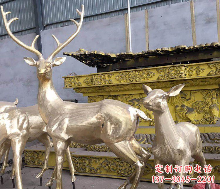 鹤壁铜雕户外动物小鹿雕塑