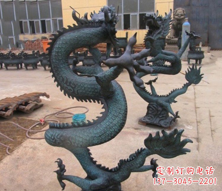 鹤壁铜雕户外装饰神龙雕塑摆件