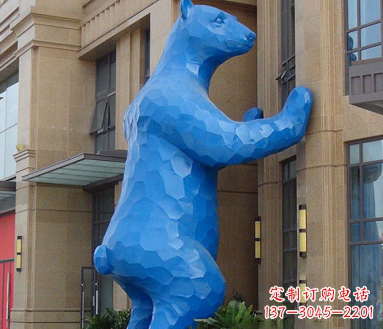 鹤壁铜雕几何狗熊雕塑