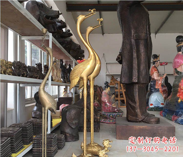 鹤壁铜雕金属仙鹤动物雕塑