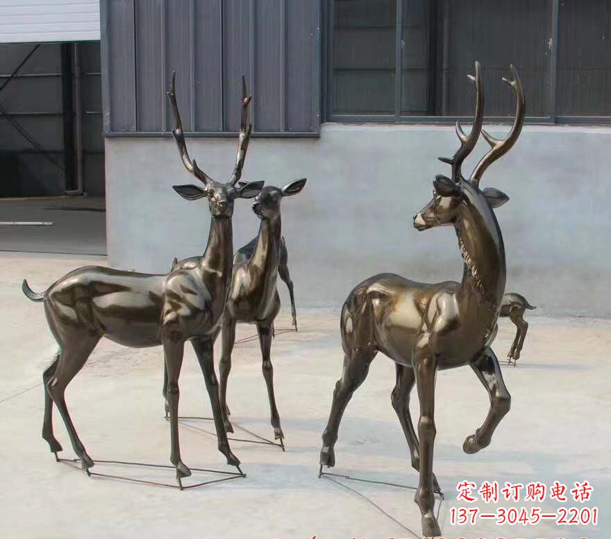 鹤壁铜雕鹿群雕塑
