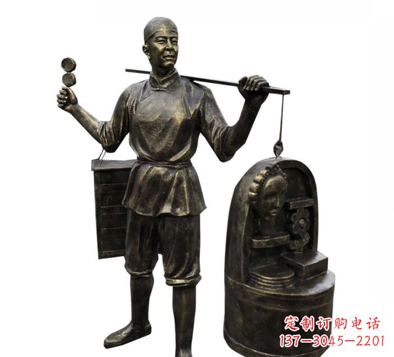 鹤壁铜雕卖货郎