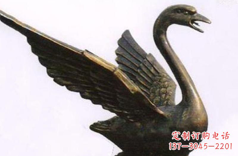 鹤壁铜雕喷水天鹅公园动物雕塑