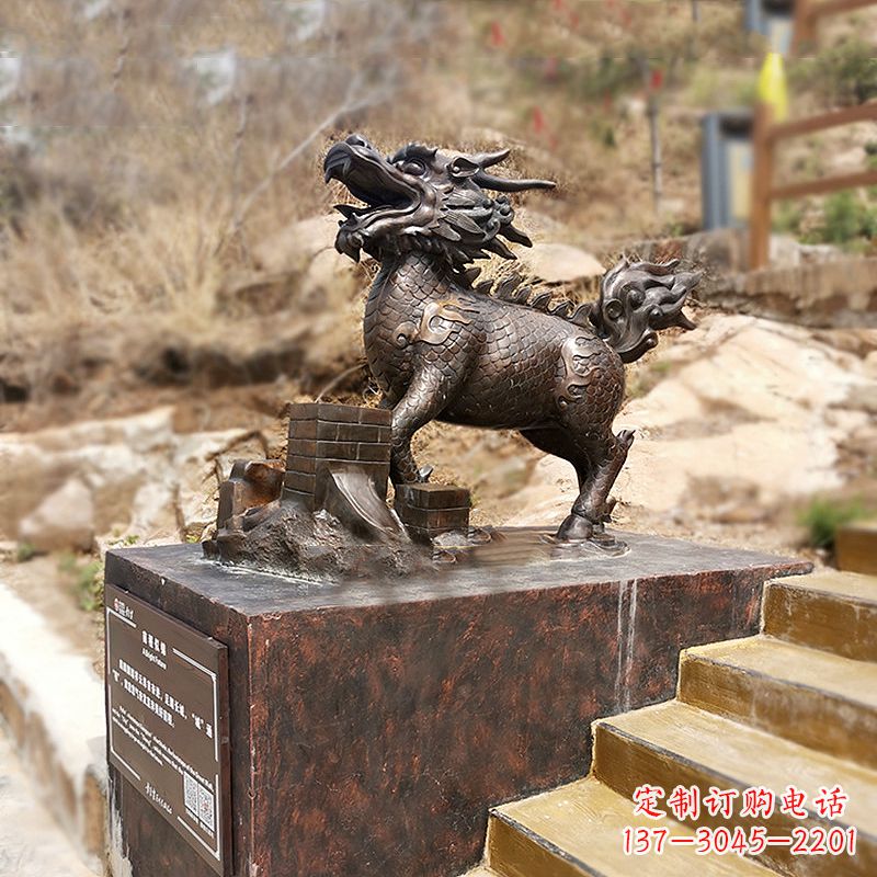 鹤壁铜雕麒麟景观雕塑装饰品