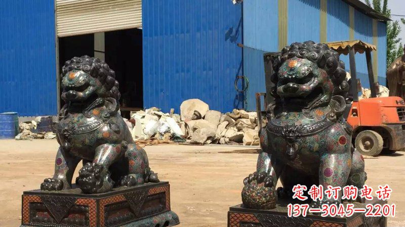 鹤壁铜雕企业招财狮子雕塑摆件