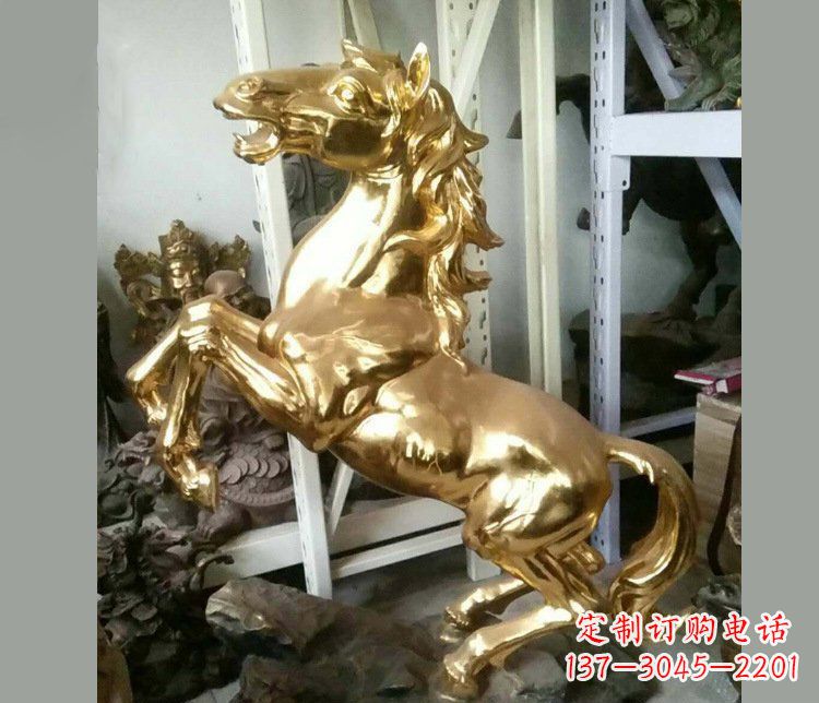 鹤壁铜雕商场招财动物马雕塑 (2)