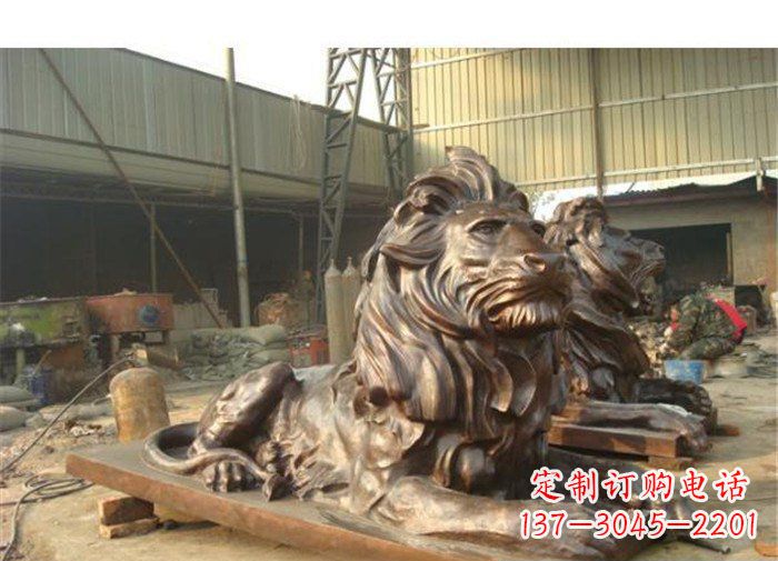 鹤壁铜雕狮子公司门口雕塑