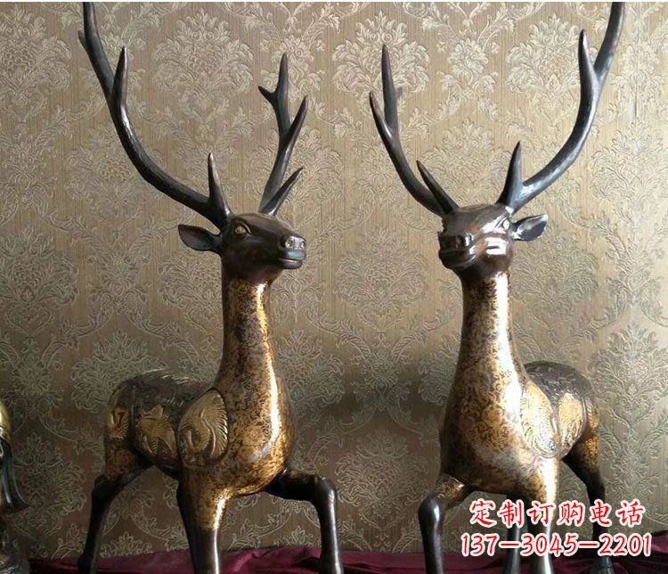 鹤壁铜雕室内装饰动物鹿雕塑