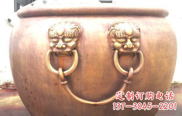 鹤壁铜雕水缸寺庙景观雕塑_1