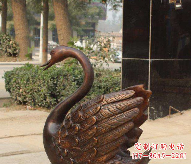 鹤壁铜雕水景天鹅动物雕塑