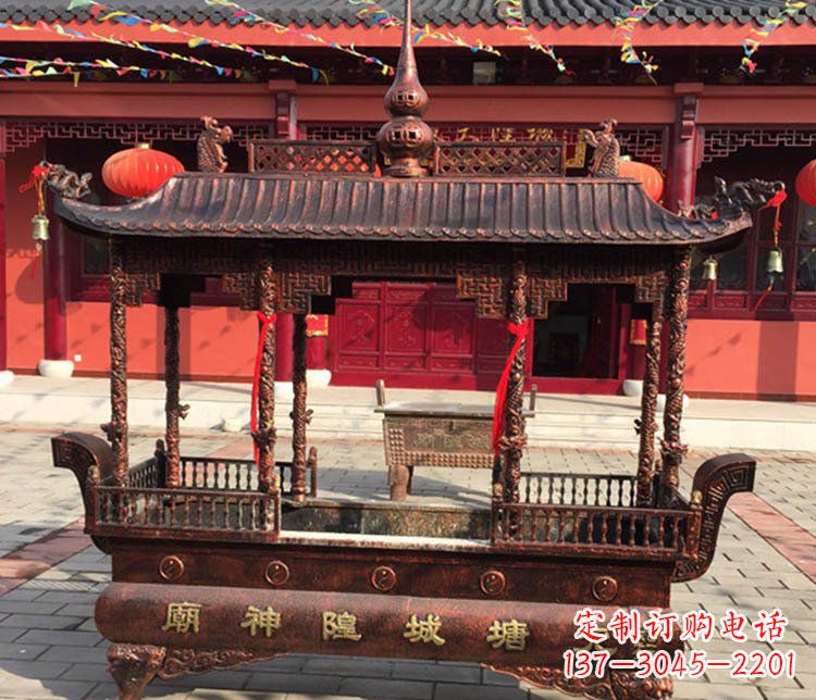 鹤壁铜雕寺庙佛光普照香炉雕塑摆件