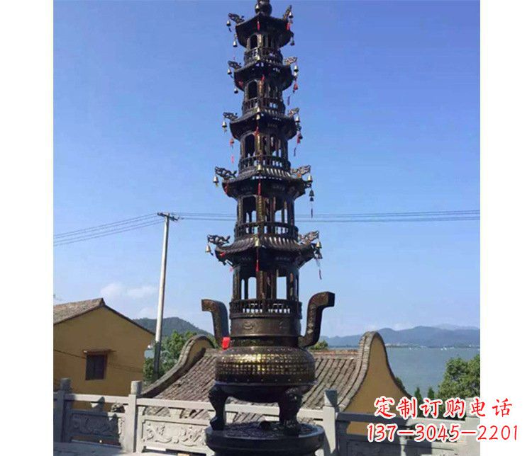 鹤壁铜雕寺庙大型多层香炉