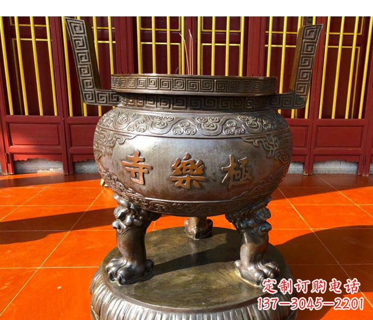 鹤壁铜雕寺庙景观香炉