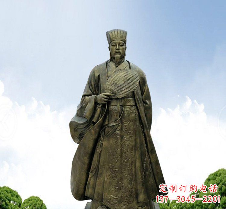 鹤壁铜雕伟人诸葛亮古代历史人物