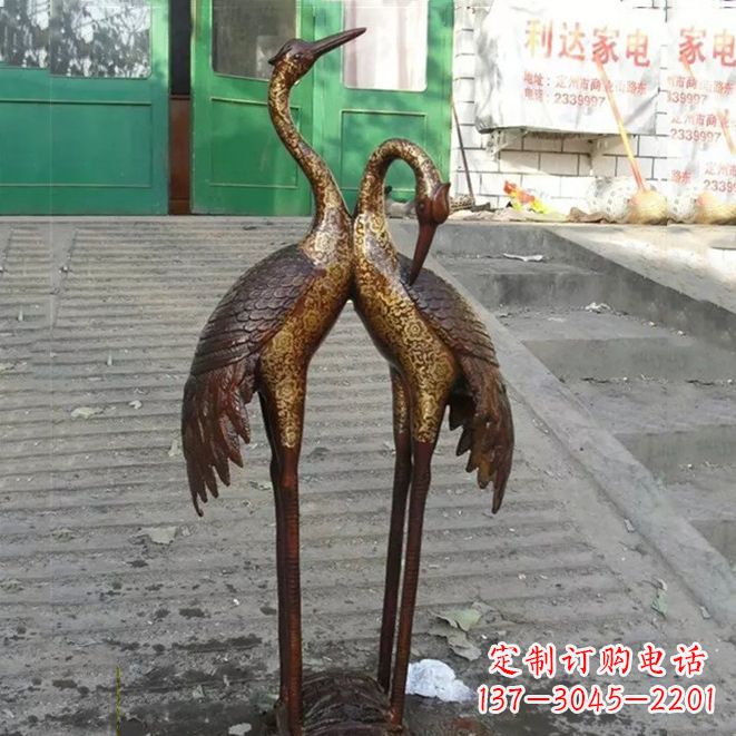 鹤壁铜雕仙鹤夫妻