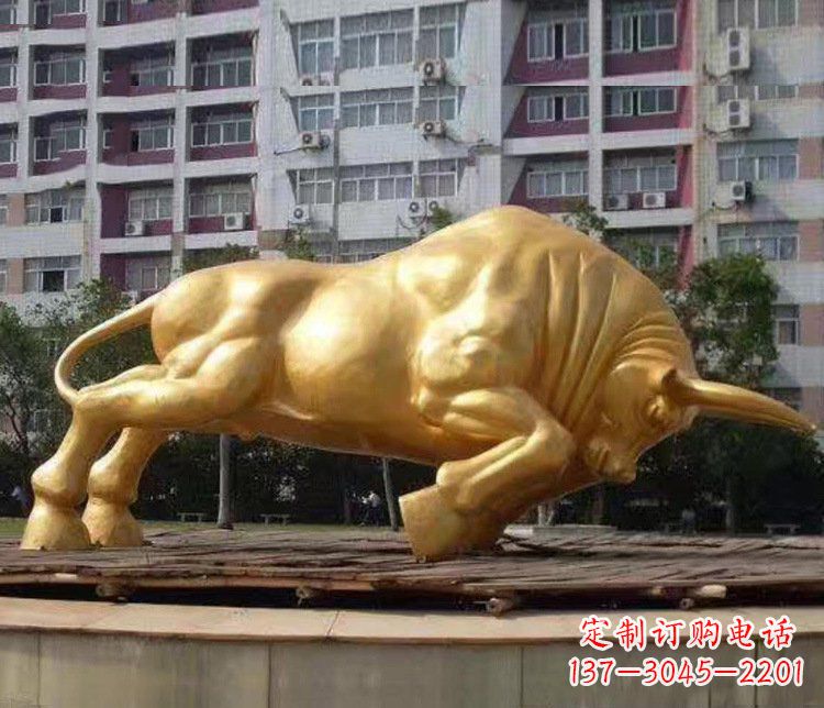 鹤壁铜雕小区动物牛摆件 (3)